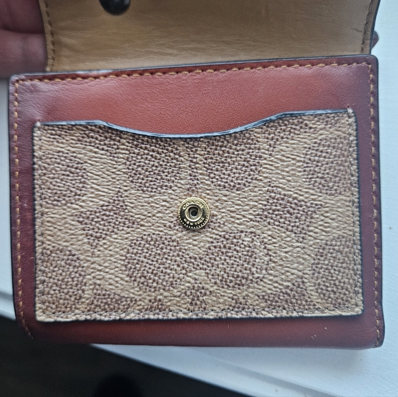 Coach Embellished Metal Pins Tri Fold Wallet – Signature Canvas & Leather - Picture 5 of 11